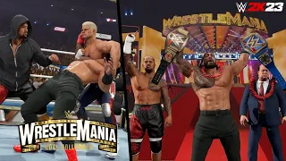 WWE 2K23 SIMULATION: Cody Rhodes vs Roman Reigns | WrestleMania 39 Highlights