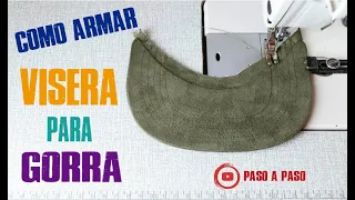 Cómo armar  visera para gorra paso a paso con una tecnica para hacer las costuras para principiantes