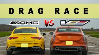 2022 Mercedes CLA 35 AMG vs 2022 Cadillac CT4-V, the race you need watch. Drag and Roll Race.