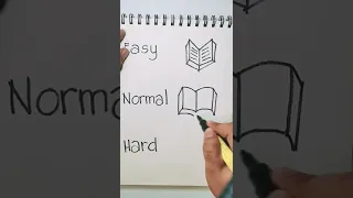 How to draw a book from easy to hard tutorial. #shorts.
