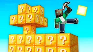 DESAFÍO DE LUCKY BLOCK en SKYBLOCK! 😱 CARRERA de LUCKY BLOCK en MINECRAFT