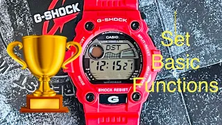 Casio G-Shock Wrist Watch; How to Set the Basic Time and Tide Functions￼