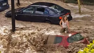Spain Flooded! Crazy flash flooding in Zaragoza, Spain