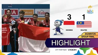 HIGHLIGHTS DAN CEREMONY FINAL BADMINTON BEREGU PUTRA INDONESIA VS MALAYSIA | SEA GAMES 2023