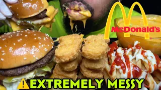 ⚠️EXTREMELY MESSY MCDONALD’S EATING CHEESE SAUCE🤤 BIG MAC X2, NUGGETS & FRENCH FRIES