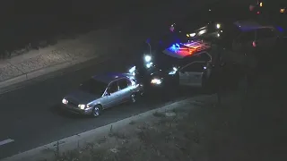 Police chase suspect backs into LAPD cruisers in Hollywood