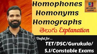 Homophones | Homonyms | Homographs telugu Explanation #jansenglishacademy