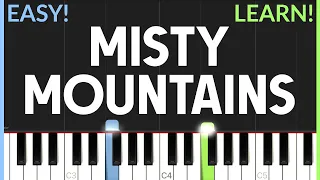 Misty Mountains - The Hobbit | EASY Piano Tutorial