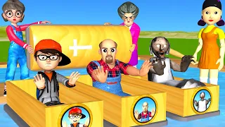 Scary Teacher 3D vs Squid Game Wooden Door Jump Over Pool 5 Times Challenge Granny Loser