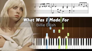 Billie Eilish - What Was I Made For? - Piano Tutorial with Sheet Music