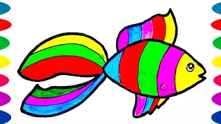 color fish drawing easy and beautiful color for kids