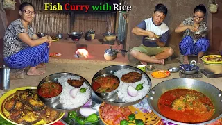 Healthy Nepali Khana Fish Curry with Rice Cooking in Village||Cooking Nepali Style Food