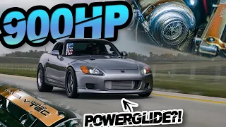 900+HP Honda S2000 with a Powerglide?! (F20C on 50PSI + 10,500RPM)