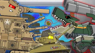 Trap for monsters: Tankozila vs Patriot kv44. Cartoons about tanks