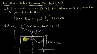 Calculus - Mean Value Theorem For Integrals And Average Value of a Function