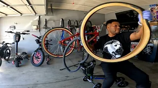 HOW TO INSTALL 29 INCH TIRES ON YOUR BIG BMX BIKE THE SE BIKES RED ANO