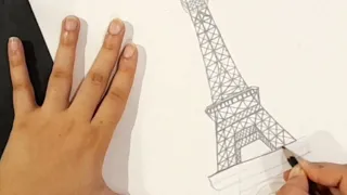 draw Eiffel Tower || with pencilsketch and shading |