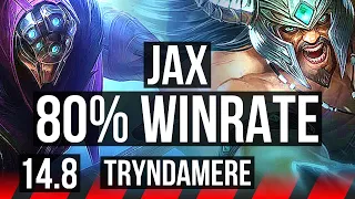 JAX vs TRYNDAMERE (TOP) | 80% winrate, Dominating | TR Diamond | 14.8