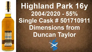 Highland Park aged 16 years 2004/2020Single Cask # 501710911 Dimensions Review from WhiskyJason