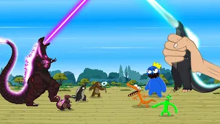 TEAM GODZILLA vs Rainbow Friends with Fingers: Who would Win? | Godzilla Cartoon Compilation