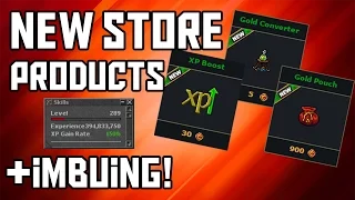 New Tibia Store Products – XP Boost, Gold Pouch & Converter + Imbuing