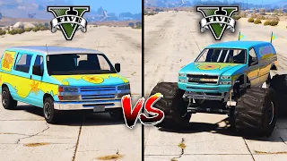 GTA 5 Cooby Doo's Mystery Van vs Monster Truck Mystery Van | WHICH IS BEST? | LAXHUL