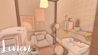 BLOXBURG: *no gamepass* Budget Linen Blush Home 5k l tour + speedbuild ♡