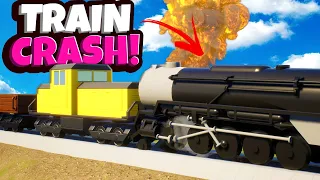We CRASHED the LEGO TRAINS in the NEW City in Brick Rigs!