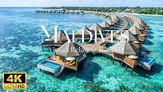 Majestic Beauty: Scenic Maldives with Soft Beat Piano Music | Virtual Relaxing Travels