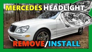 HOW TO REMOVE AND INSTALL MERCEDES BENZ W220 (S CLASS) HEADLIGHT