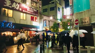 4K Ultra HD: 60 fps Rainy Night Walk in Tokyo Shinagawa (品川) Japan, Before a Big Typhoon 台風の前夜【2020】