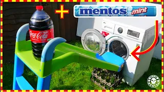 Washing Machine VS Coca-Cola + Mentos - Full Power Self Destruction Test