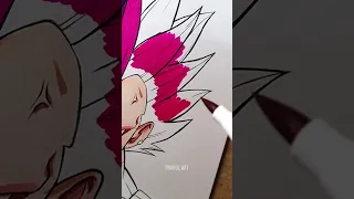 Drawing✨VEGETA Ultra Ego✨ in 1 hour vs. 20 hours(Part-2) 😳😈 #shorts