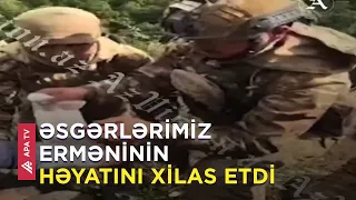 Hərbçilərimiz erməni əsgərin yarasını sarıdı - APA TV