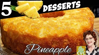 5 Pineapple Desserts, 3 Cakes & 2 Pies, Collard Valley Cooking Like Mama