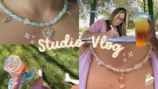 Studio Vlog ✨🌱 🍰 Jewelry Making, Cafes + Nature, Self Care