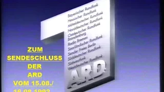 ZUM ARD-SENDESCHLUSS - Z.E.N. + PROGRAMMTAFELN + TESTBILD mit RADIO (FRAGMENT) (15.08.-16.08.1992)