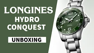 LONGINES Hydroconquest Automatic Green L3.782.4.06.6 Unboxing