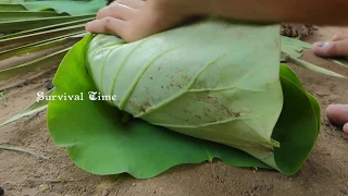 Primitive Technology: Cooking Eels in Clay For Dinner Eating Delicious