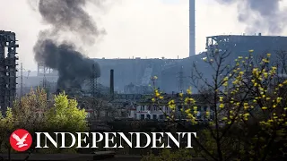 Explosions seen at Mariupol steel plant