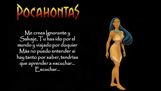Pocahontas letra español