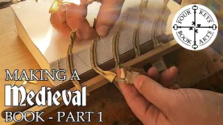 Making A Medieval Book By Hand - Part 1 - Folding Pages, Endpapers, Piercing & Sewing