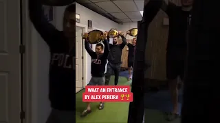 Pereira brought all his belts 🏆🏆 (via alexpoatanpereira/IG)