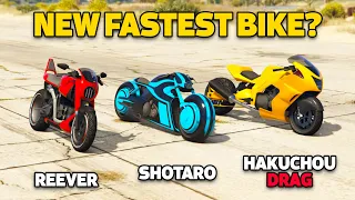 GTA 5 Online: REEVER VS HAKUCHOU DRAG VS SHOTARO (WHICH IS FASTEST MOTORCYCLE?)