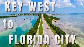 🔴  Key West to Florida City - 4K Drive over the Overseas Highway - Florida Keys - Named Keys, Cities