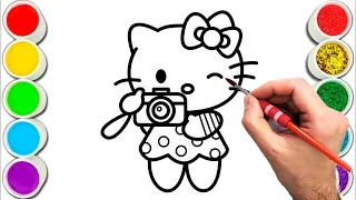 Hello Kitty Photographer Drawing, Painting & Coloring For Kids and Toddlers_ Child Art
