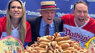 Nathan's Famous 4th of July International Hot Dog Eating Contest weigh-in ceremony 🏆🌭 July 3, 2023