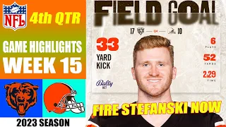 Chicago Bears vs Cleveland Browns FULL 4th QTR [WEEK 15] | NFL Highlights 2023