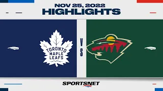 NHL Highlights | Maple Leafs vs. Wild - November 25, 2022