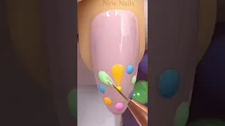 Rainbow Flower Nail Art Step-by-Step For Beginner 💖Vẽ Hoa💅New Nails #short